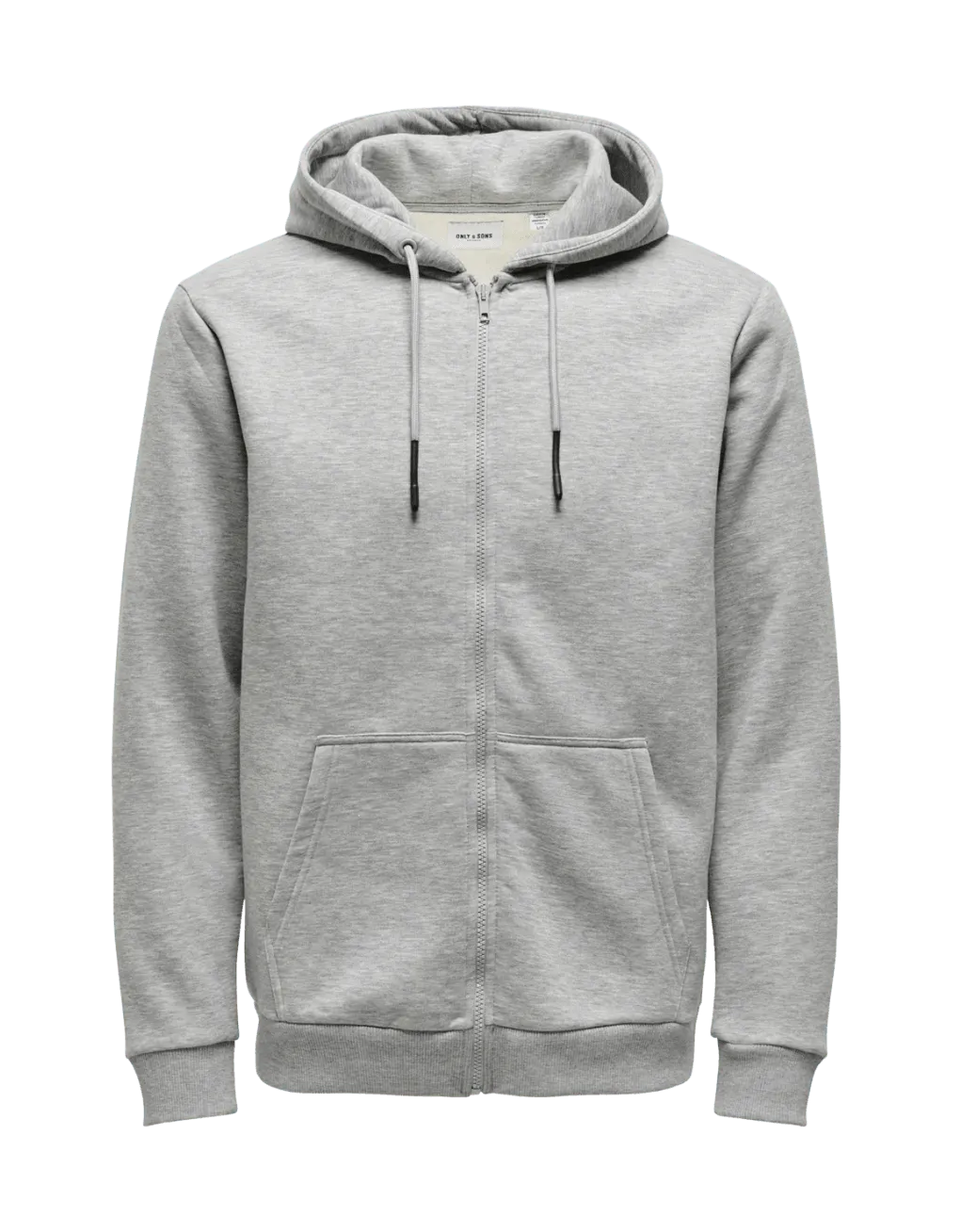 Sudadera Only&Sons con Capucha Unicolor Ceres Zip - ECRU