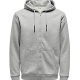 Sudadera Only&Sons con Capucha Unicolor Ceres Zip - ECRU