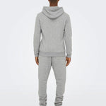 Sudadera Only&Sons con Capucha Unicolor Ceres Zip - ECRU