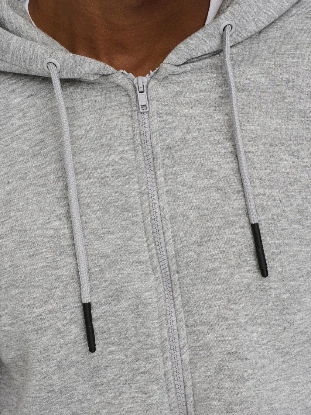 Sudadera Only&Sons con Capucha Unicolor Ceres Zip - ECRU