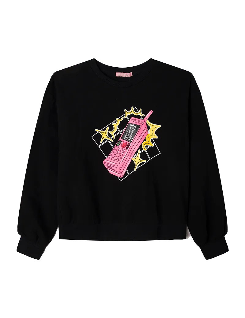 Sudadera oversize teléfono - ECRU