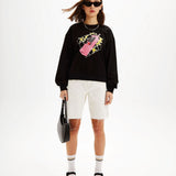 Sudadera oversize teléfono - ECRU