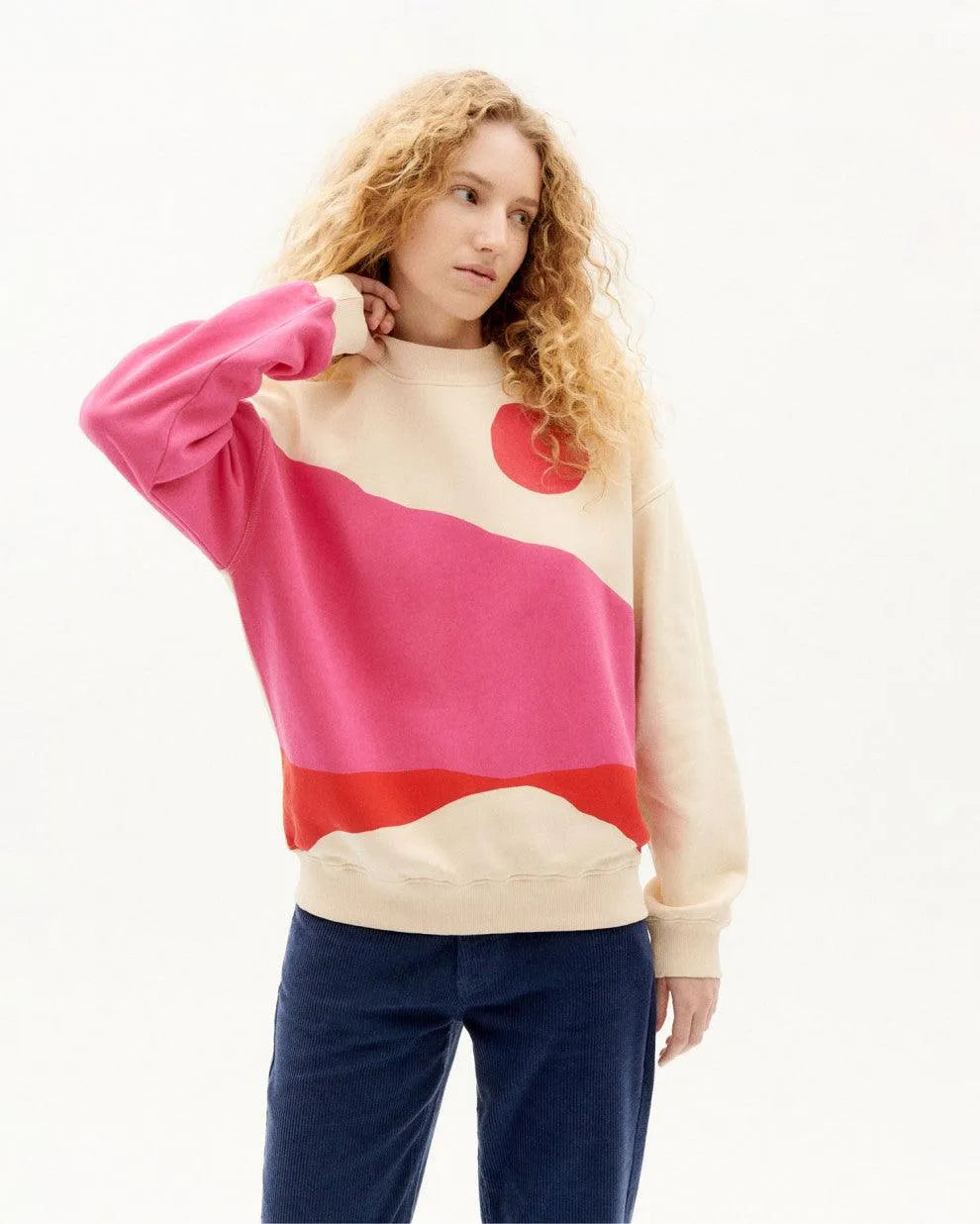 Sudadera Pink Valley - ECRU