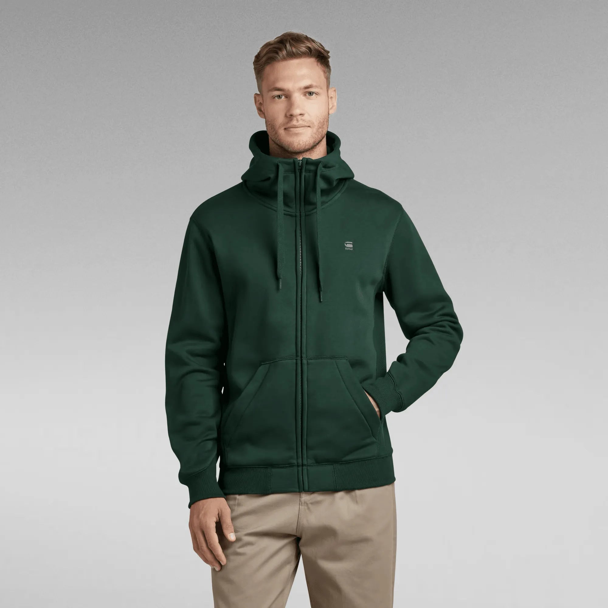 Sudadera Premium Core Hooded Zip - ECRU