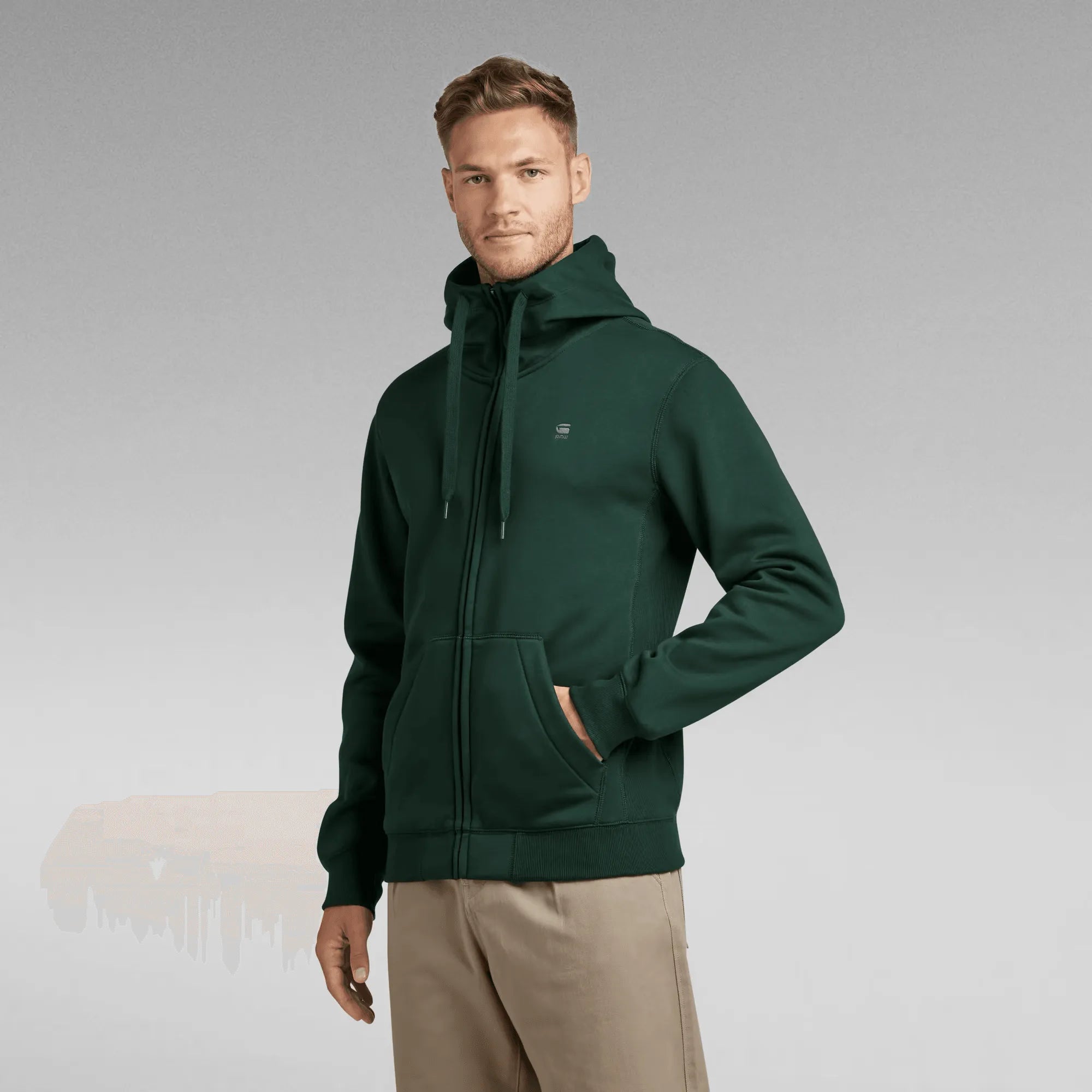 Sudadera Premium Core Hooded Zip - ECRU