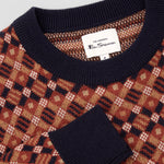 Suéter De Cuello Redondo Estructura Fairisle - Marine - ECRU