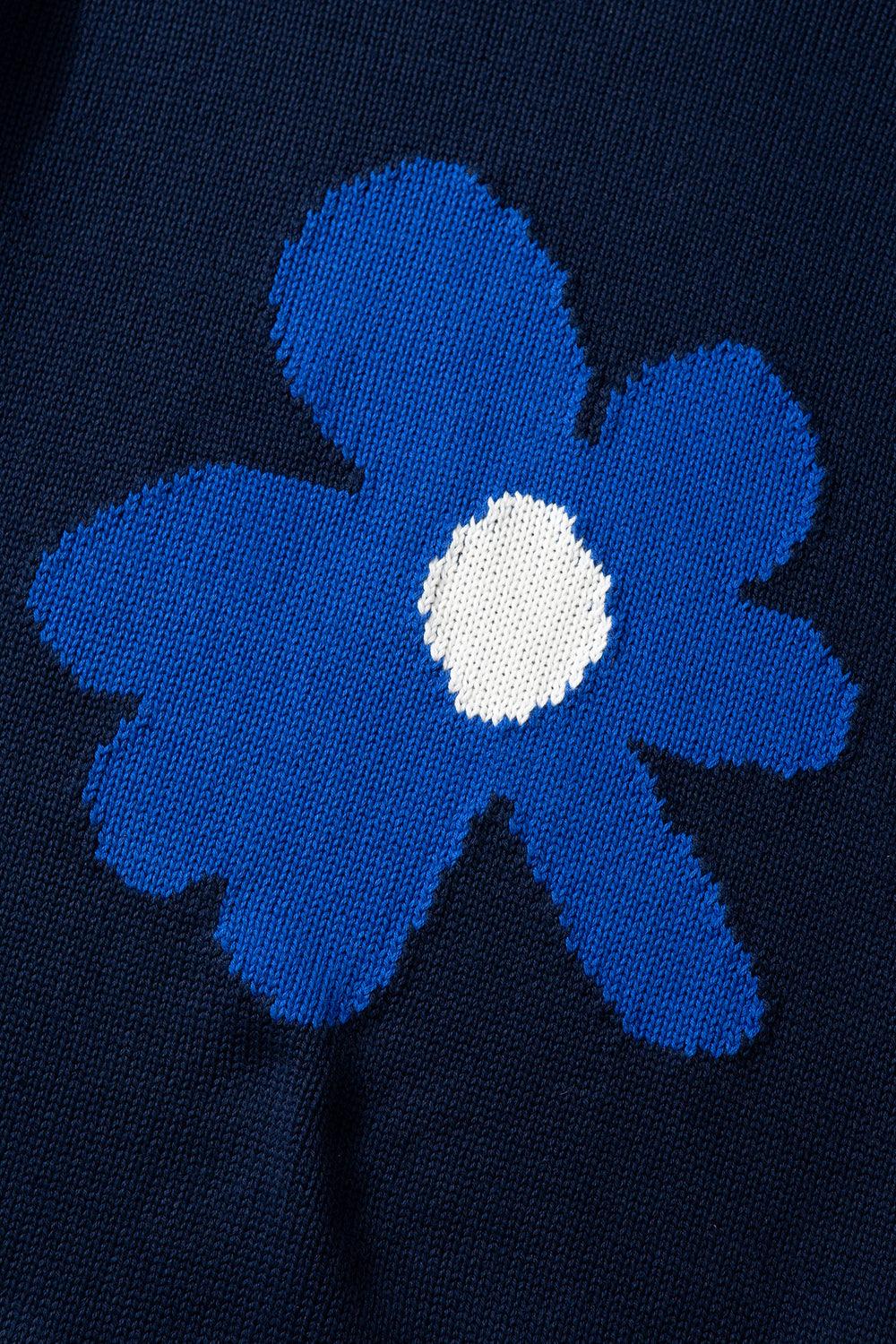 Suéter Flower Plain Navy - ECRU