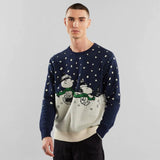 Suéter Mora Double Scarf Navy - ECRU