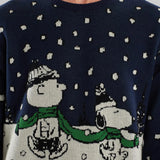 Suéter Mora Double Scarf Navy - ECRU