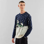 Suéter Mora Double Scarf Navy - ECRU