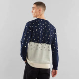 Suéter Mora Double Scarf Navy - ECRU