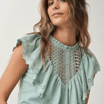 Top Bordado Inglés - ECRU