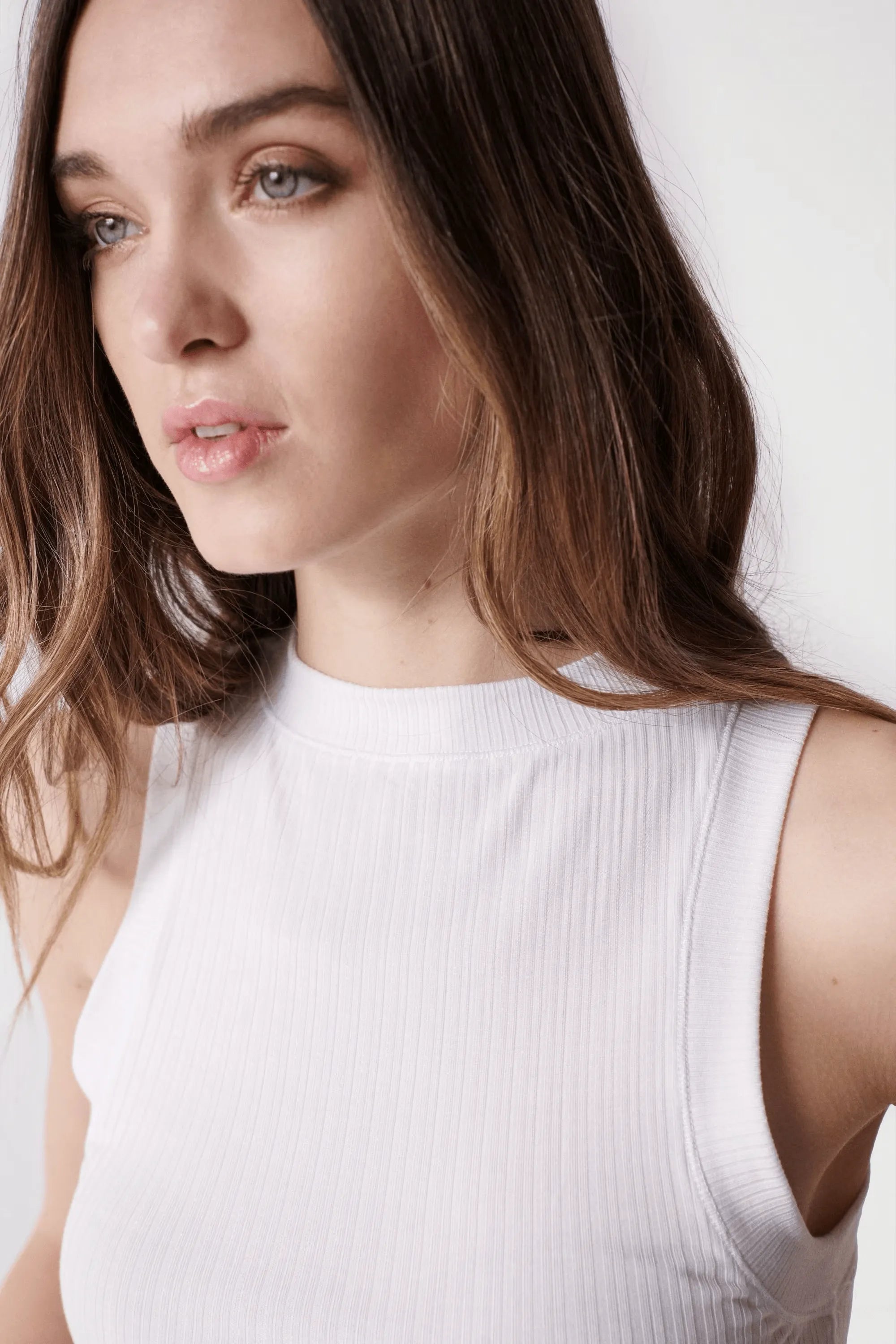 Top de Punto Salsa Jeans de Mujer con Cuello Halter - ECRU