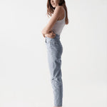 Top de Punto Salsa Jeans de Mujer con Cuello Halter - ECRU