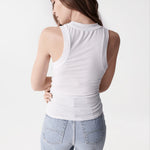 Top de Punto Salsa Jeans de Mujer con Cuello Halter - ECRU