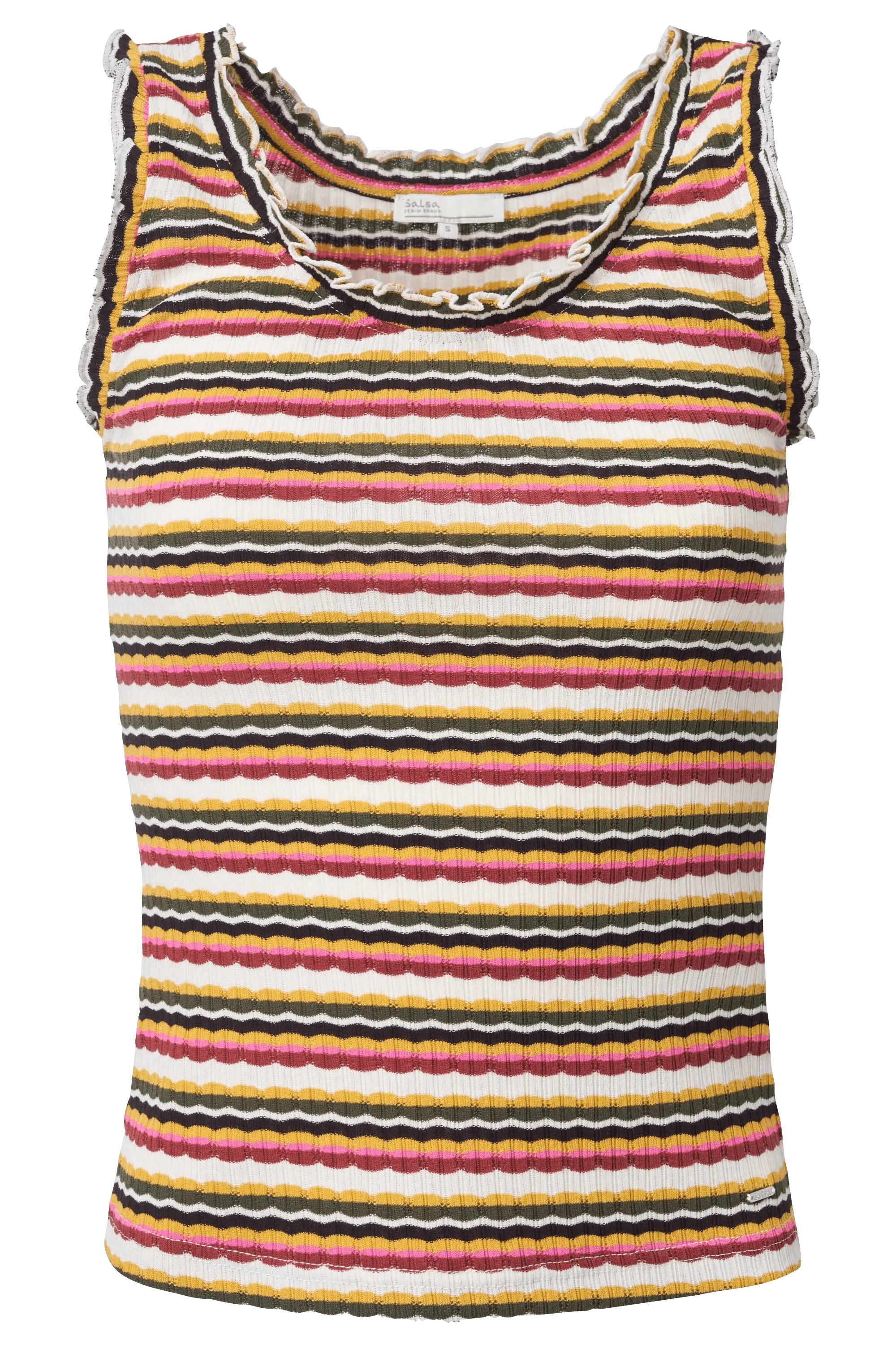 Top de rayas multicolor - ECRU