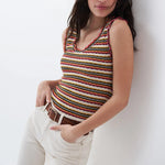 Top de rayas multicolor - ECRU