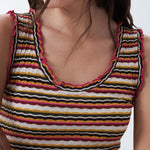 Top de rayas multicolor - ECRU