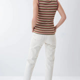 Top de rayas multicolor - ECRU