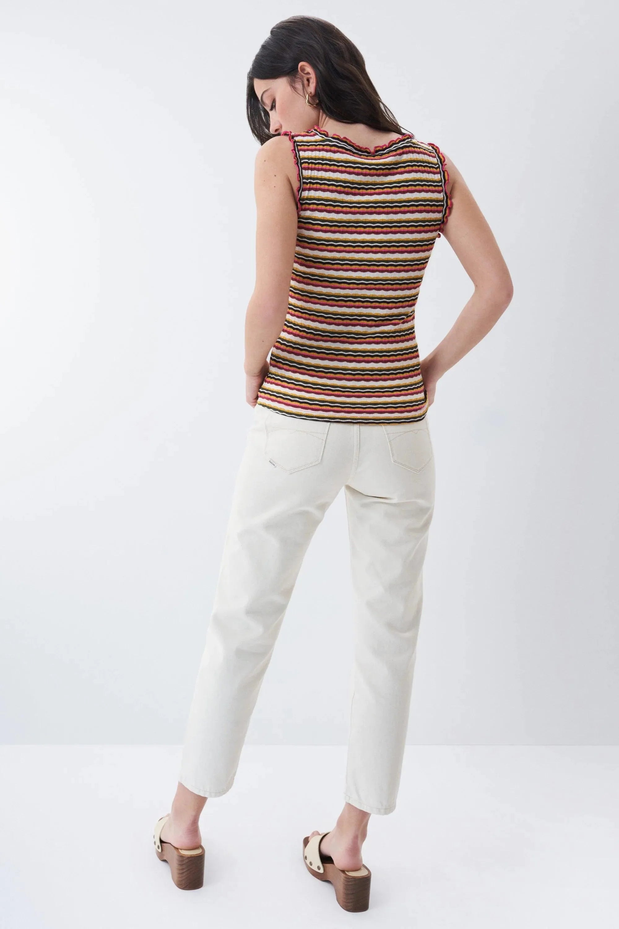 Top de rayas multicolor - ECRU