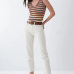 Top de rayas multicolor - ECRU