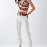 Top de rayas multicolor - ECRU