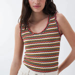 Top de rayas multicolor - ECRU