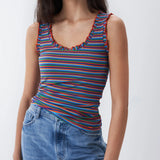 Top de tirantes de rayas multicolor - ECRU