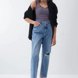 Top de tirantes de rayas multicolor - ECRU