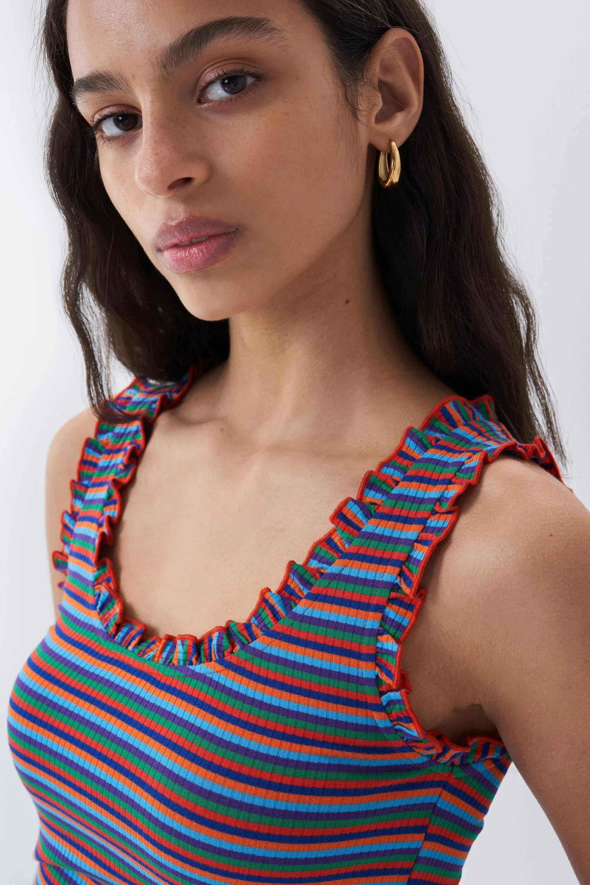 Top de tirantes de rayas multicolor - ECRU