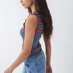 Top de tirantes de rayas multicolor - ECRU