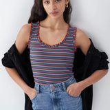 Top de tirantes de rayas multicolor - ECRU