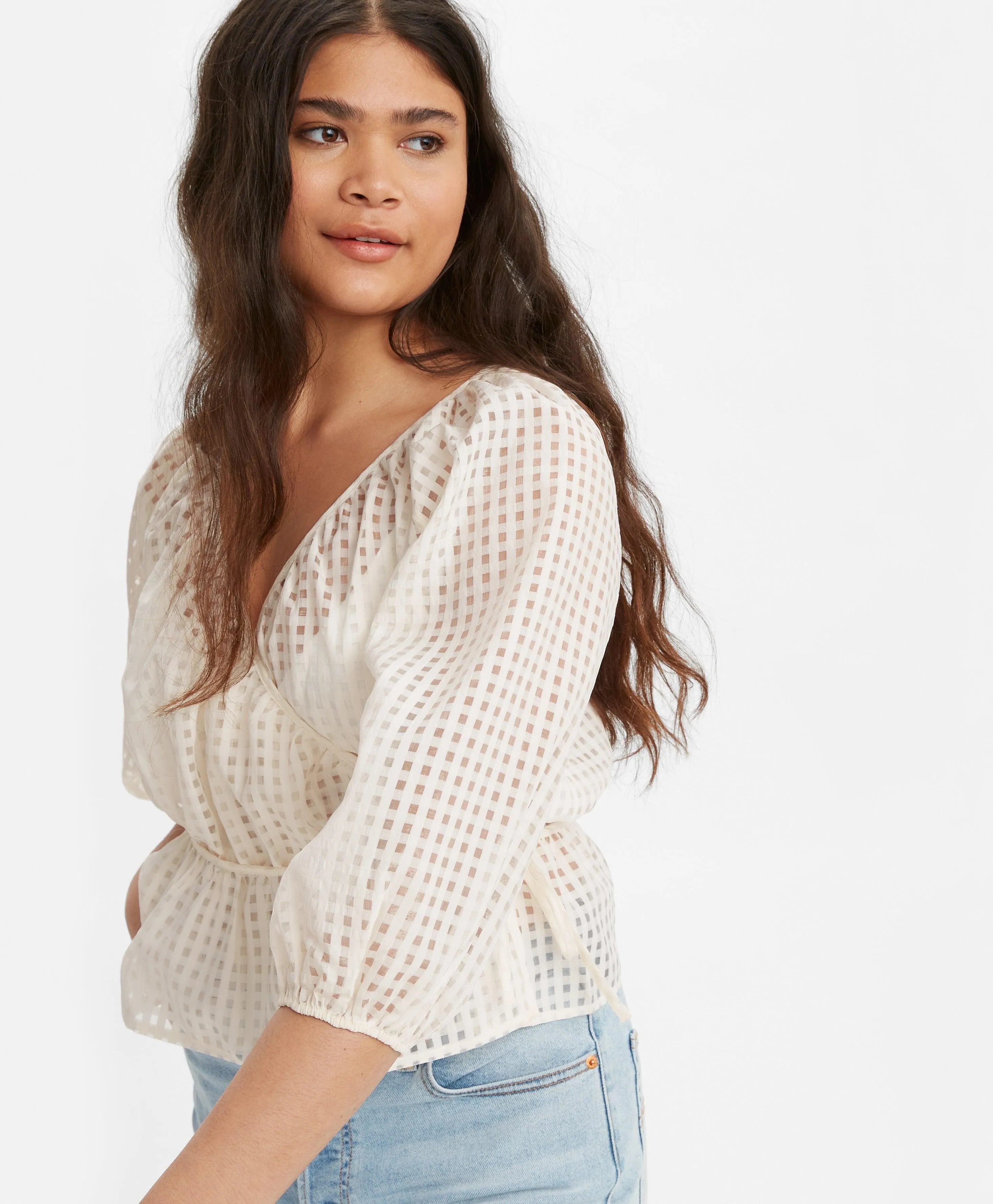Top Delilah Wrap - ECRU