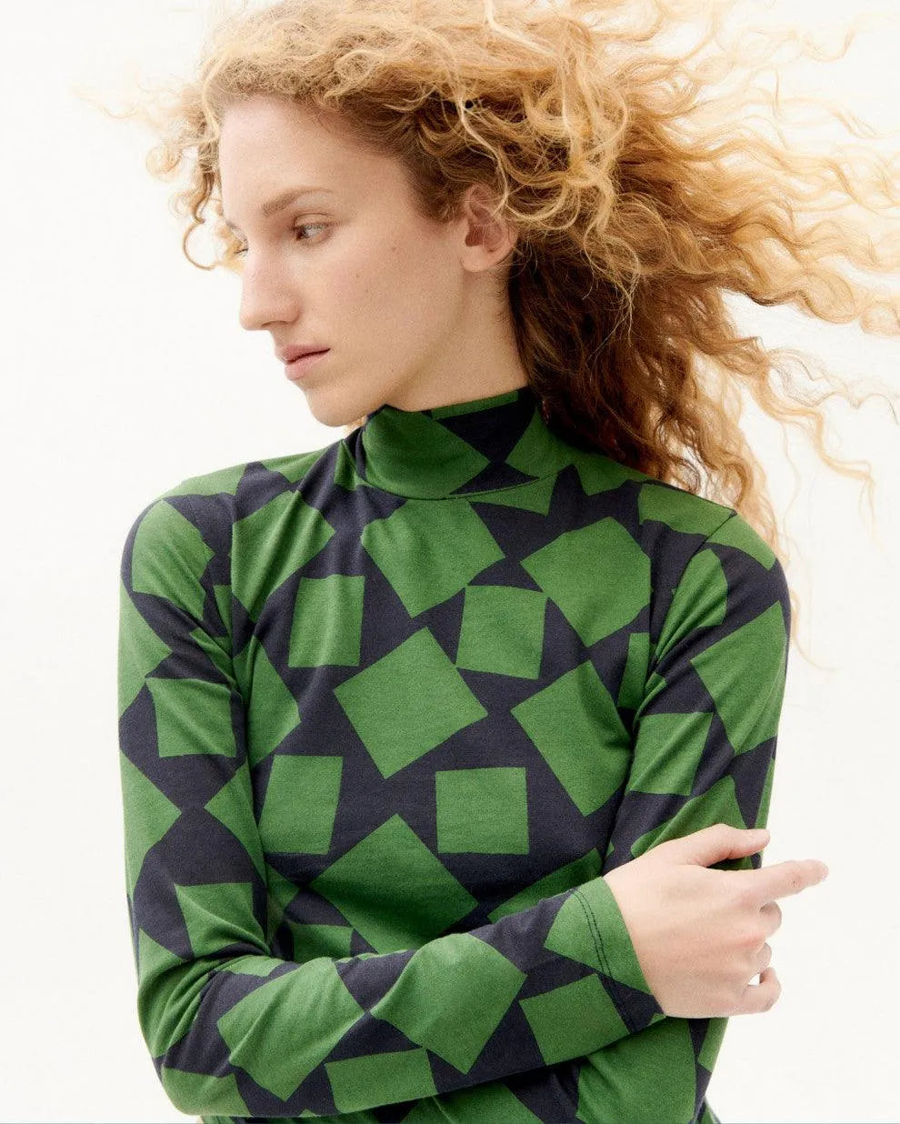 Top Ellen Squares de Manga Larga - ECRU