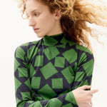 Top Ellen Squares de Manga Larga - ECRU