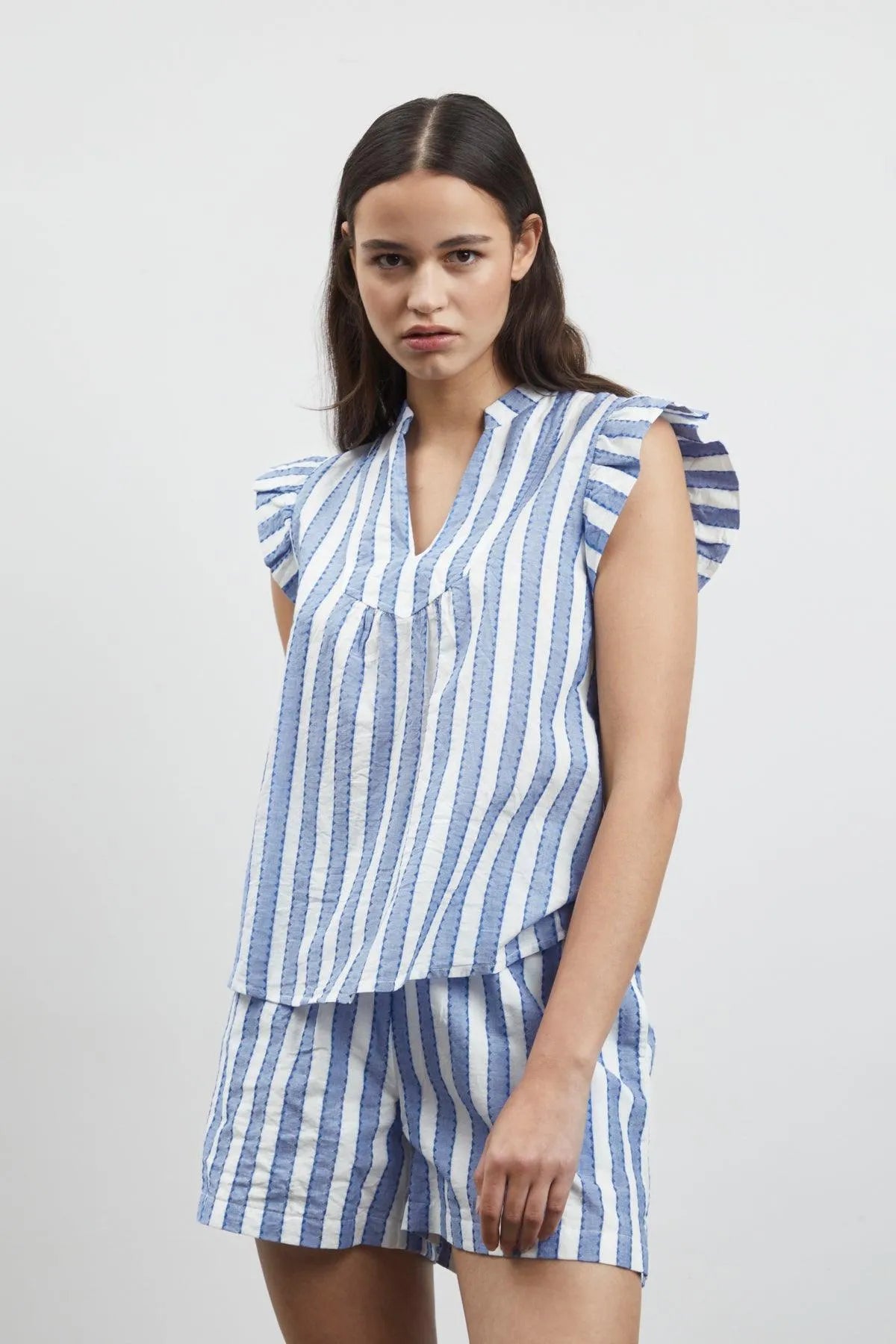 Top ICHI Ezoma Stripes - ECRU