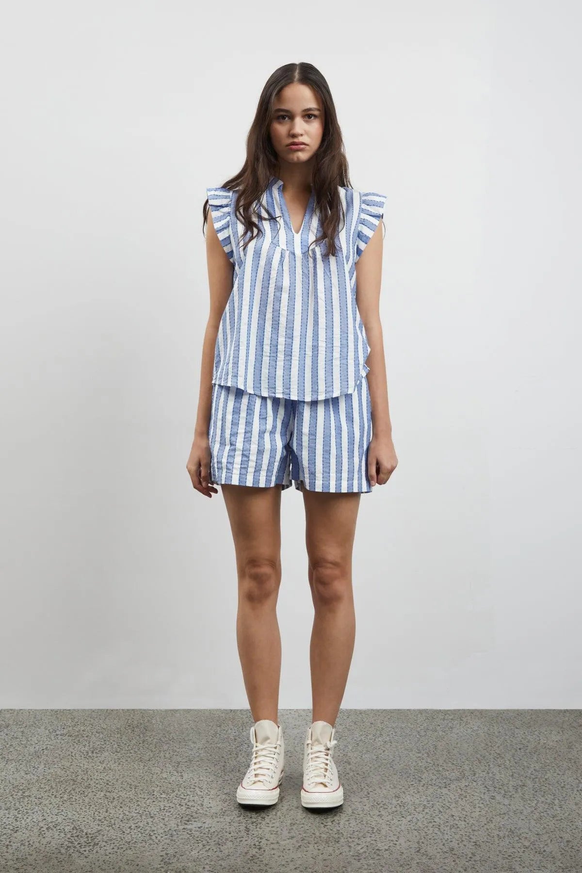 Top ICHI Ezoma Stripes - ECRU