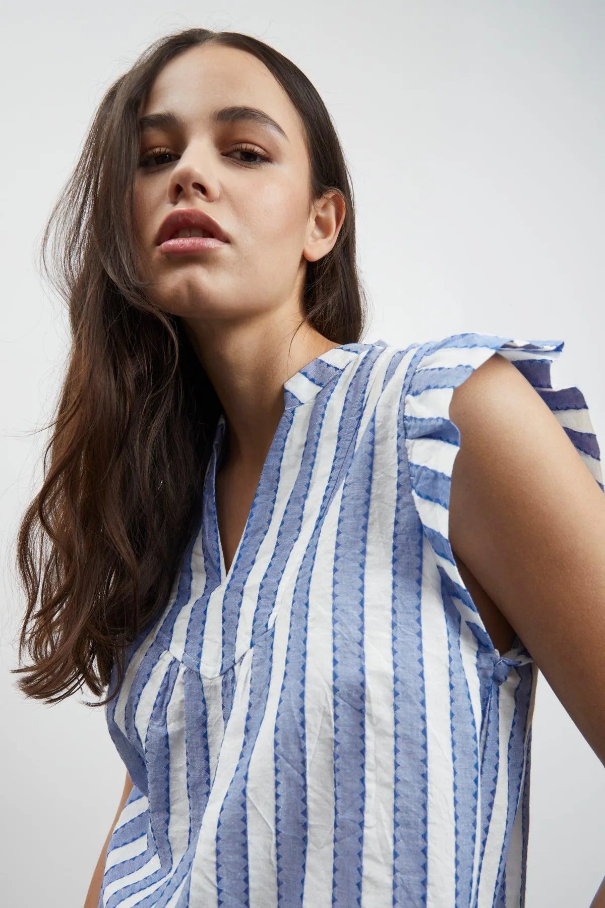 Top ICHI Ezoma Stripes - ECRU