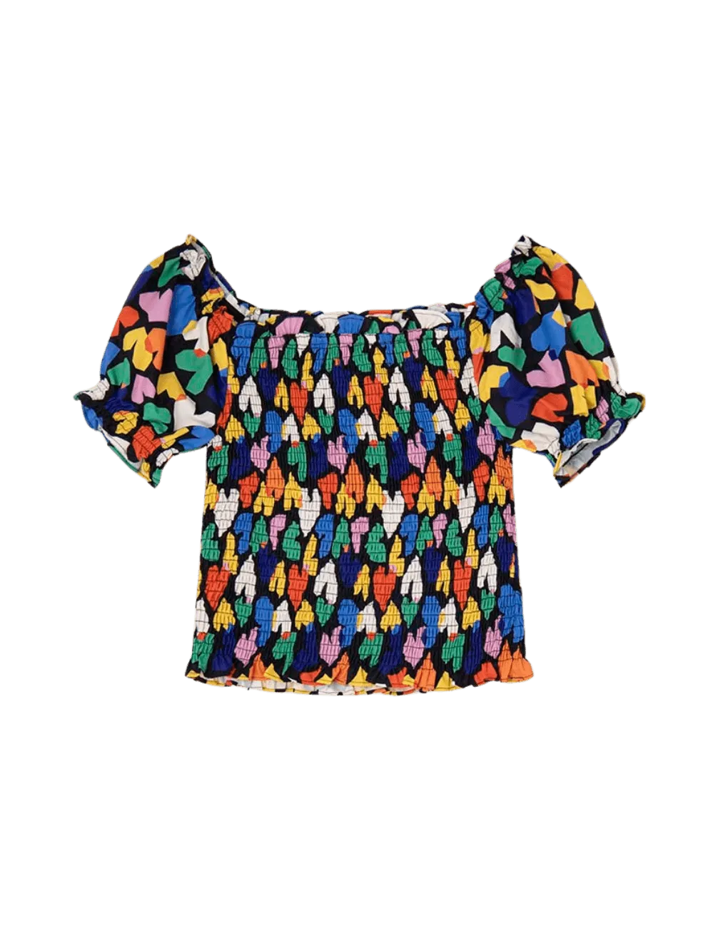 Top nido de abeja corazones - ECRU