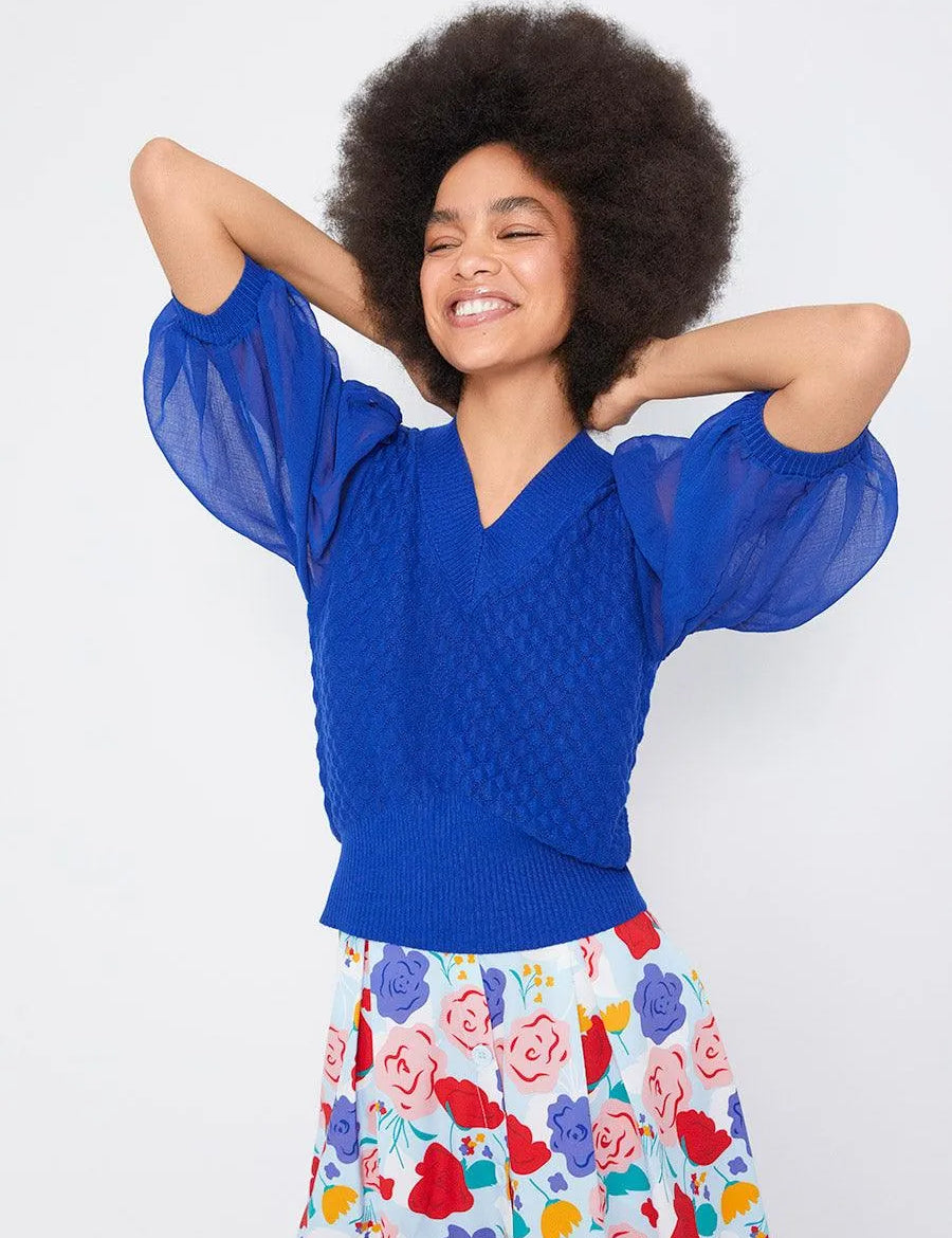 Top Punto Azul - ECRU