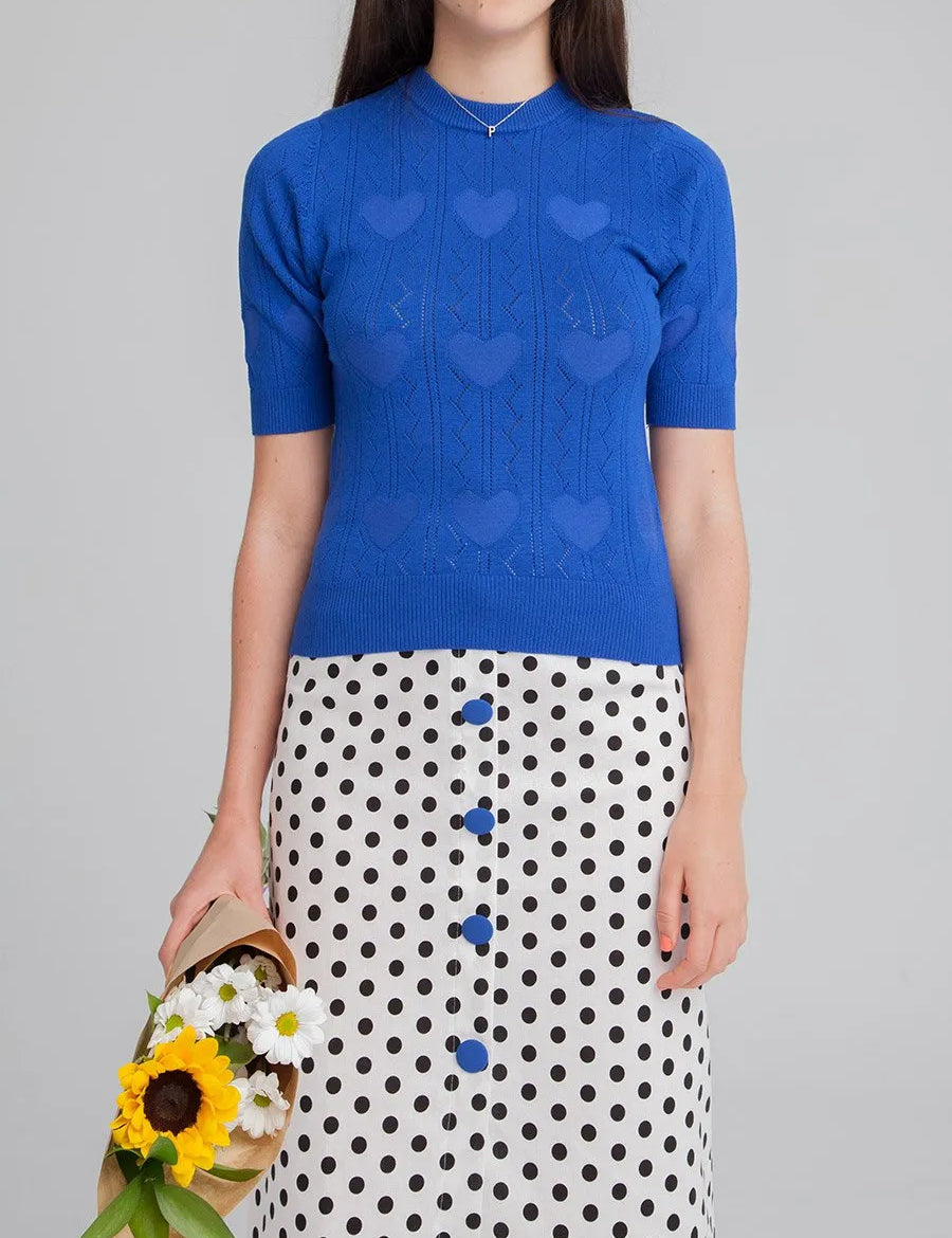 Top Punto Corazones - ECRU