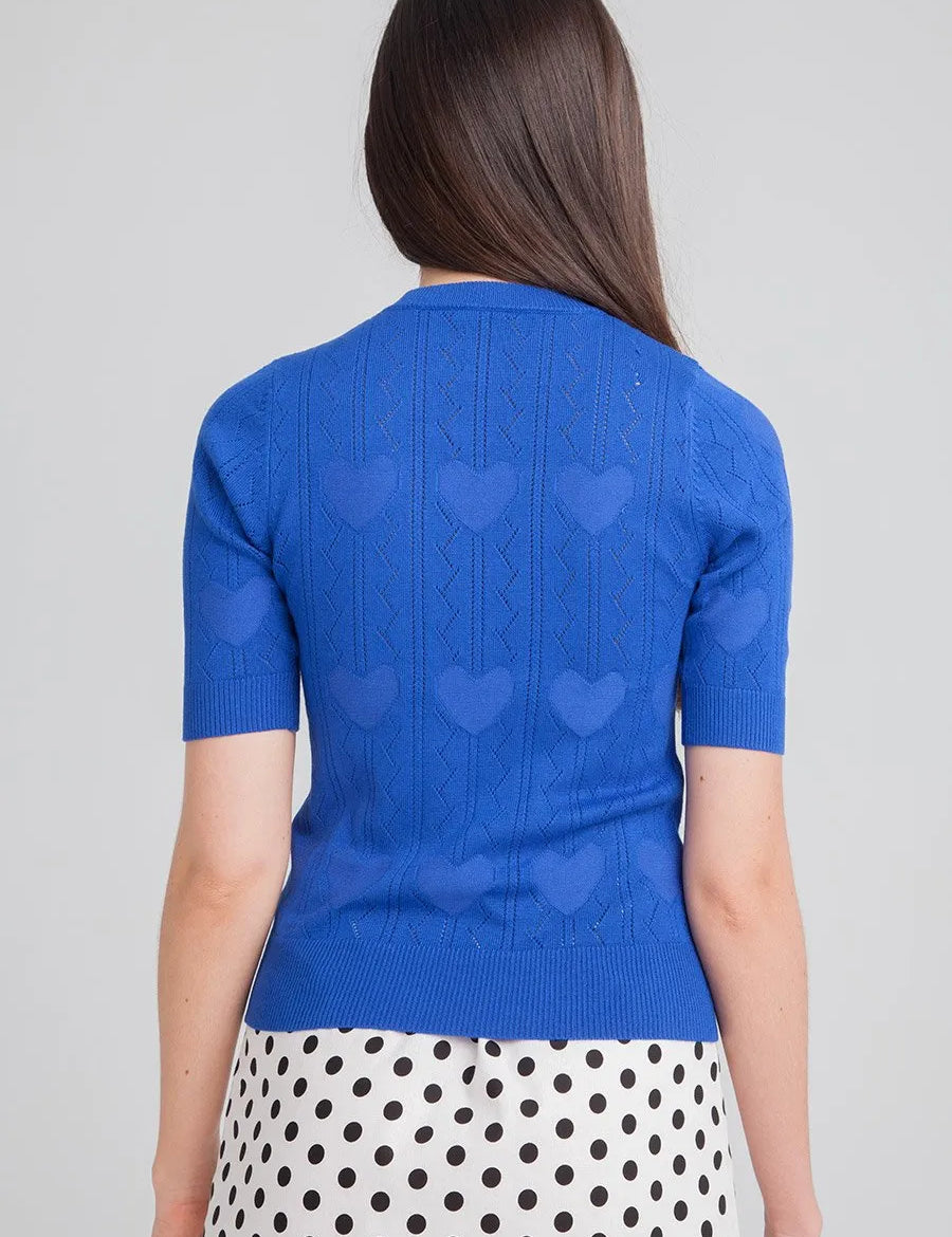 Top Punto Corazones - ECRU