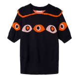 Top punto cuello bobo ojos - ECRU