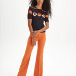 Top punto cuello bobo ojos - ECRU