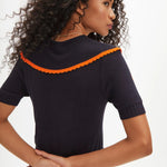 Top punto cuello bobo ojos - ECRU