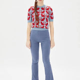 Top punto gatos - ECRU