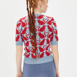 Top punto gatos - ECRU