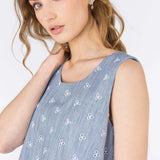 Top Rochi Rayas Con Bordado - ECRU