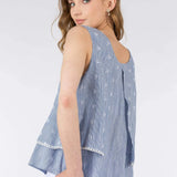 Top Rochi Rayas Con Bordado - ECRU