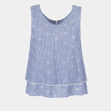 Top Rochi Rayas Con Bordado - ECRU